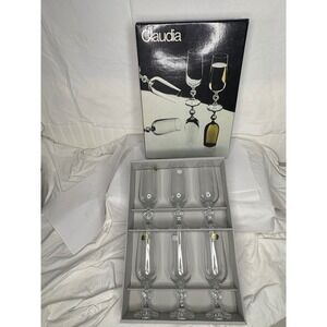 Bohemia Crystal Claudia Champagne Flutes Set of 6 180ml Fine Lead Crystal